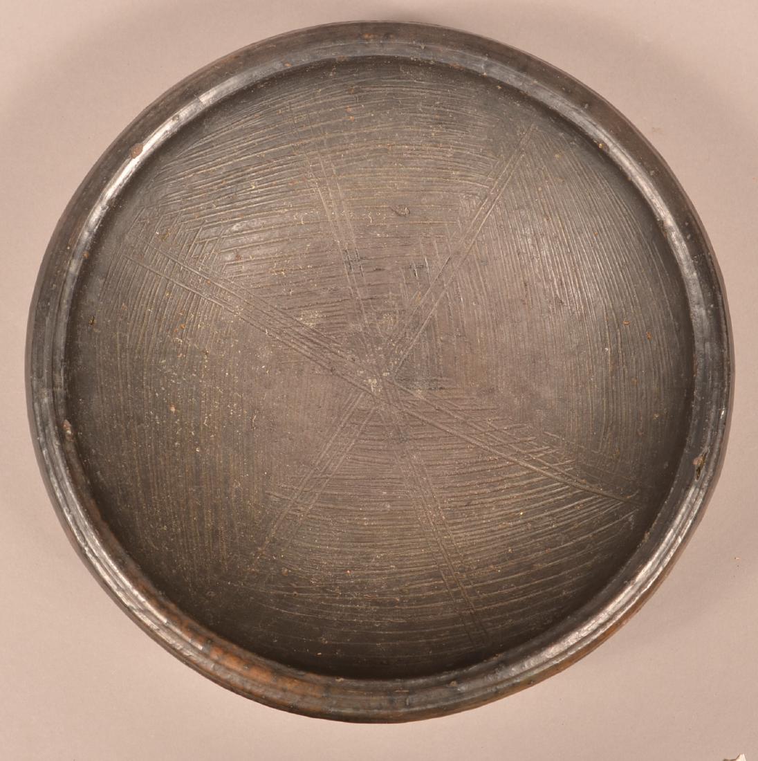 12" Dia. Blackware "Chili Grating" Bowl w/ Inscised: 12" Dia. Blackware "Chili Grating" Bowl w/ Inscised Interior, Central American Type