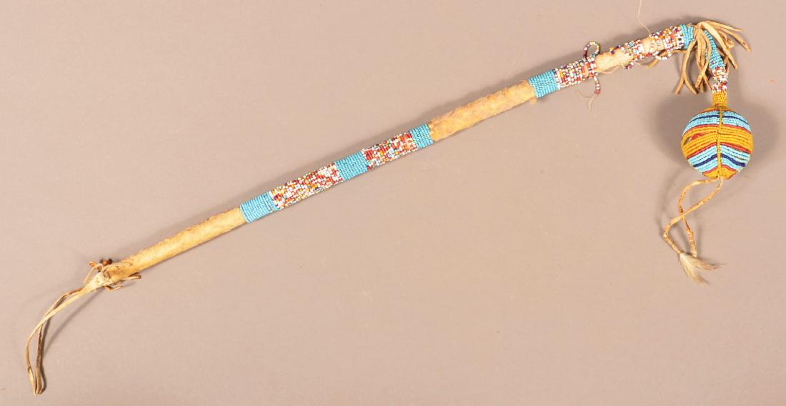 Antique Plains Indian Beaded Club (Some Bead Loss on (1 of 3)