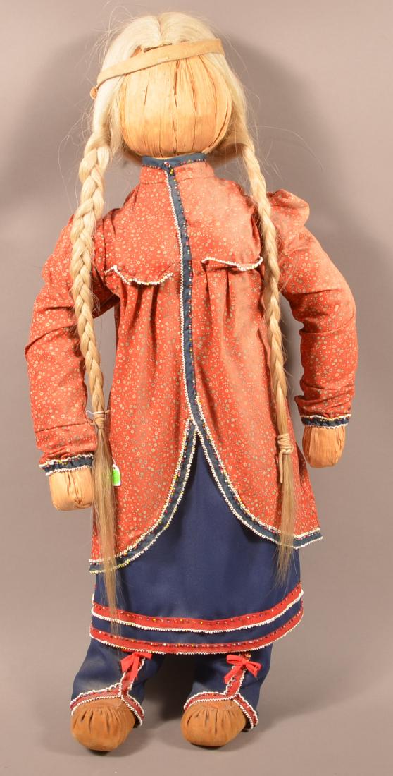 Seneca Indian Corn Husk Doll w/ Bead Work Trimmed