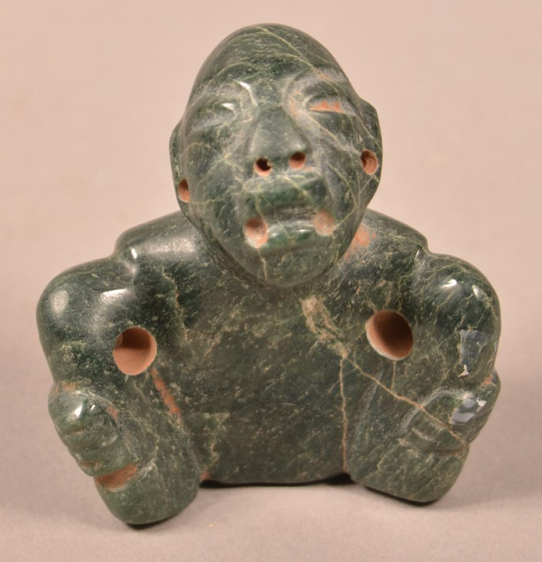 Fine Olmec Style Jadite Carving of a Seated Man (1 of 3)