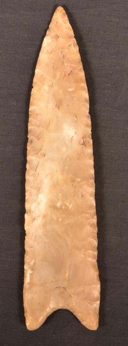 7 1/2" Long, Indented Base Flint Point of Modern Flint (1 of 2)