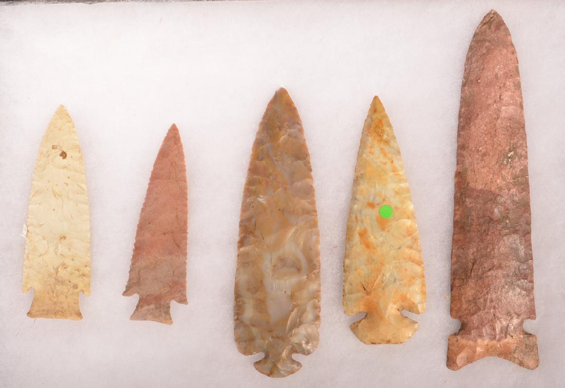 5 Flint Points, 3 1/2" to 6 1/2" Long, Modern Flint (1 of 2)