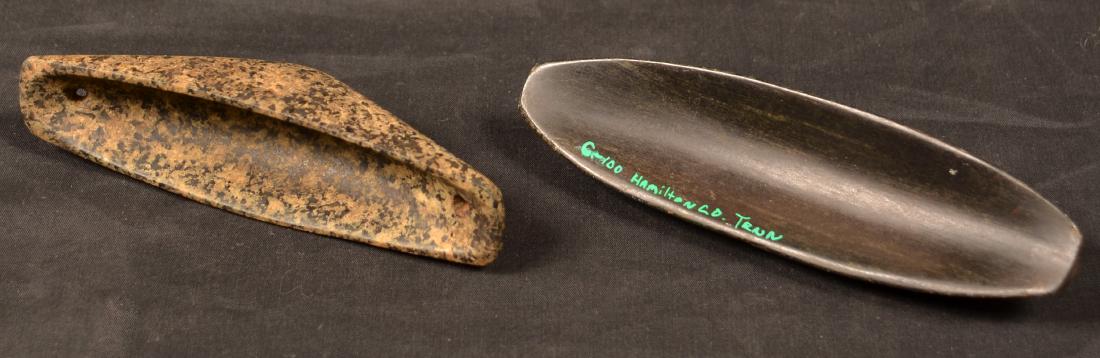 2 Stone Objects of "Boatstone" Form 5 1/2", Undrilled, (1 of 2)