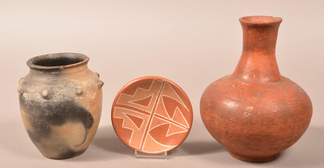 3 Pottery Items - 1950's Cherokee Pot, 6" Tall, 5" Dia. (1 of 2)