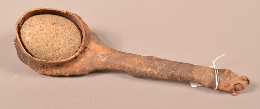 Rawhide Covered Stone Hammer 13 1/2" Long (1 of 2)