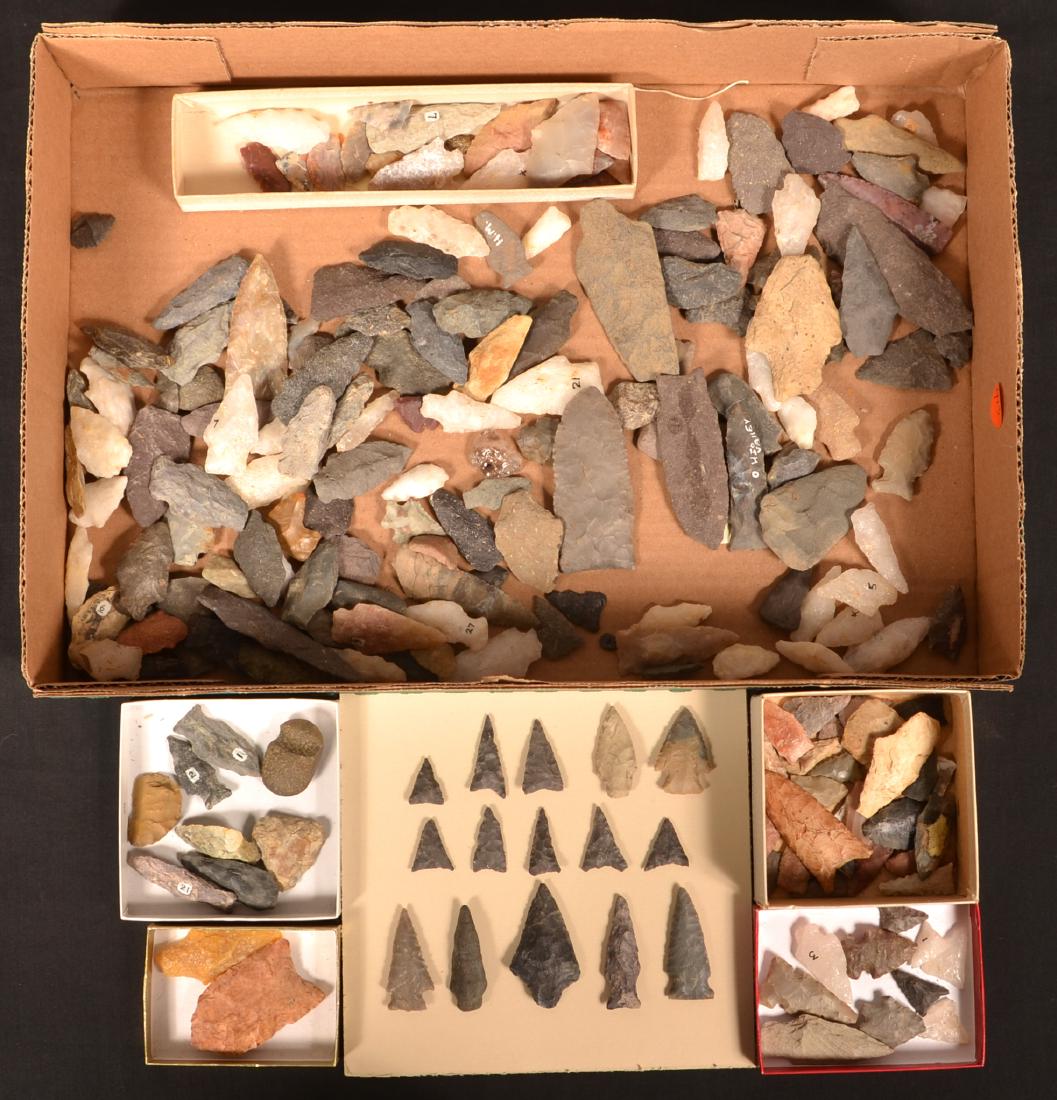 Boxed Collection of Prehistoric Stone Points and (1 of 1)