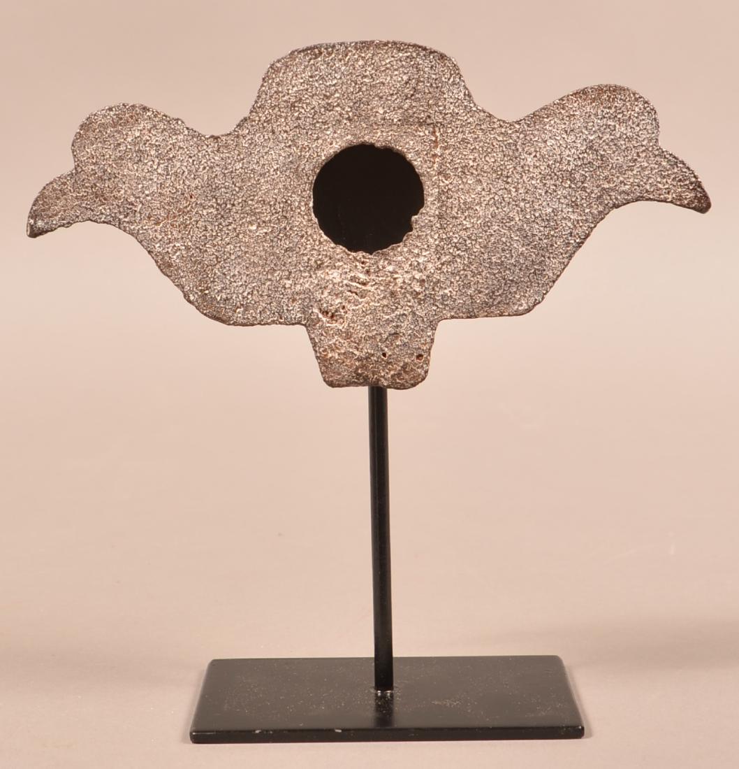 Cast Iron Bird Head Shooting Gallery Target.: Antique Cast Iron Double Bird Head Shooting Gallery Target. 8-3/4"h. overall. Condition: Good with use wear, pitting and rust.