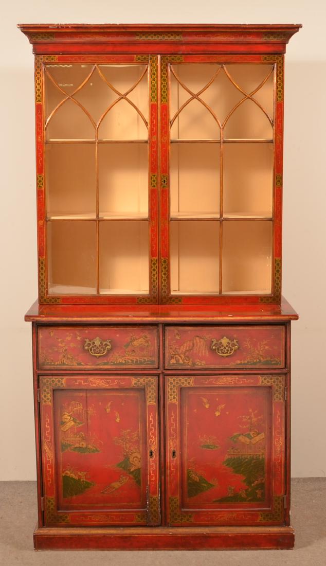 Chinoiserie Red Lacquered China