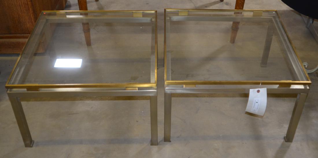 Pair of Polished Metal End Tables (1 of 1)