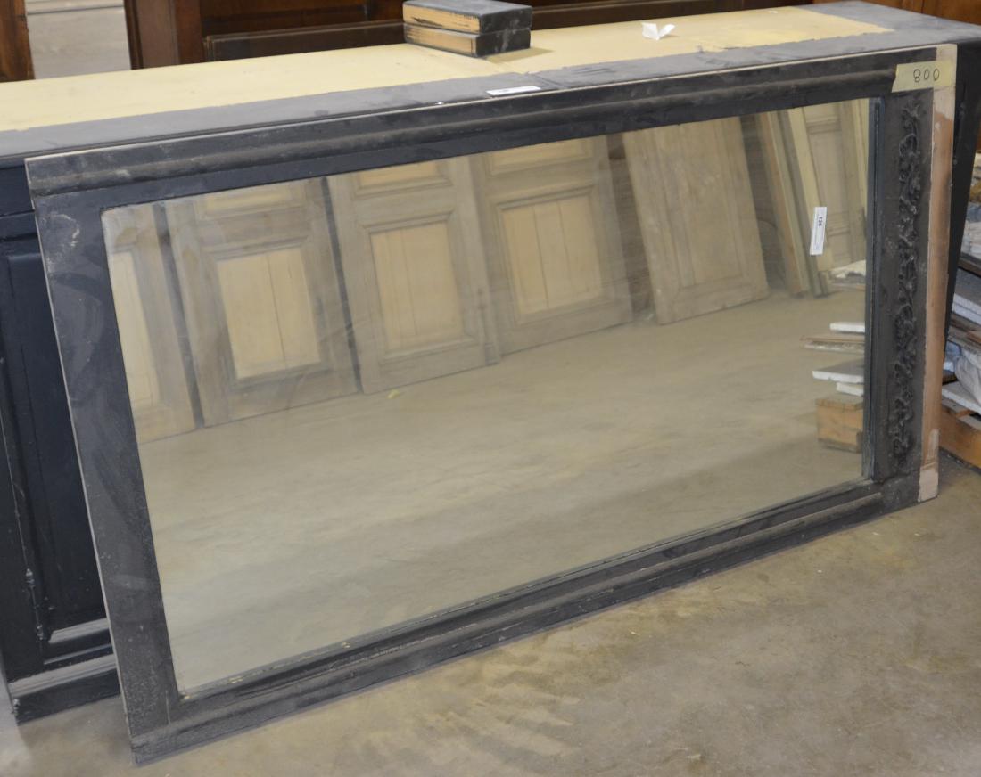 Large Black Painted Mirror with Applied Carving (1 of 1)