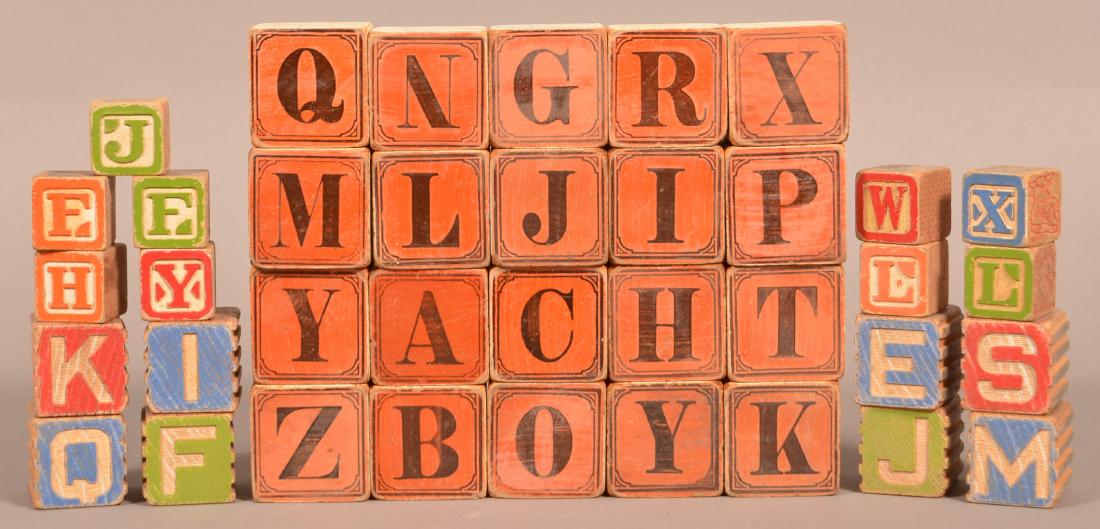 Vintage Alphabet Wood Block Set. (1 of 3)