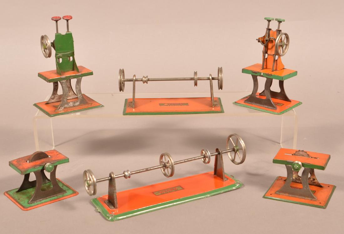 Six Weeden Painted Tin Steam Accessories. (1 of 2)