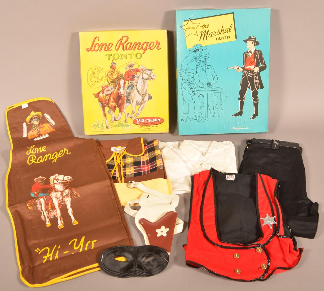 Lone Ranger and Marshal Child's Outfits.: Lone Ranger and Marshal Child's Outfits. Both have original boxes. Condition: Very good with box wear.