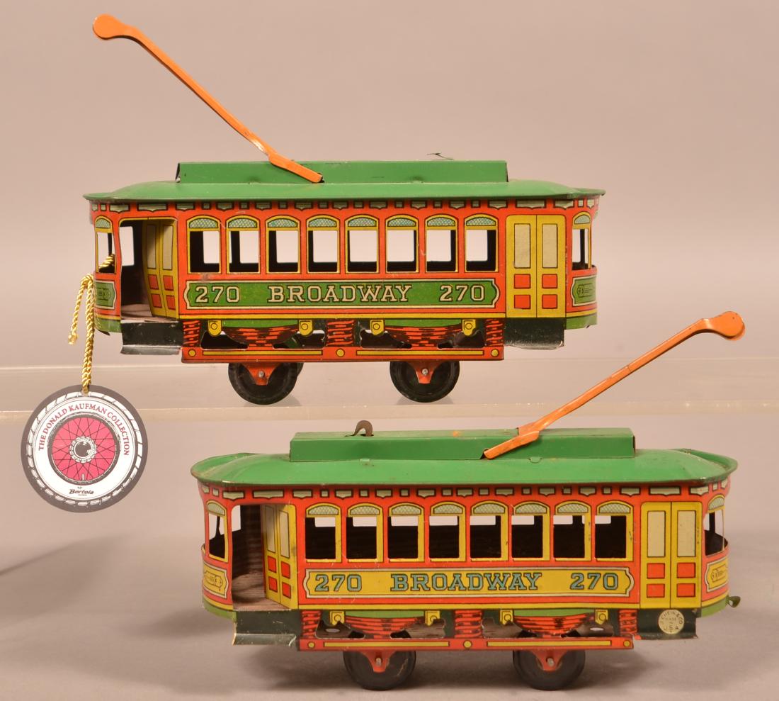 Two J. Chein #270 Broadway Tin Lithograph Trolley. (1 of 4)