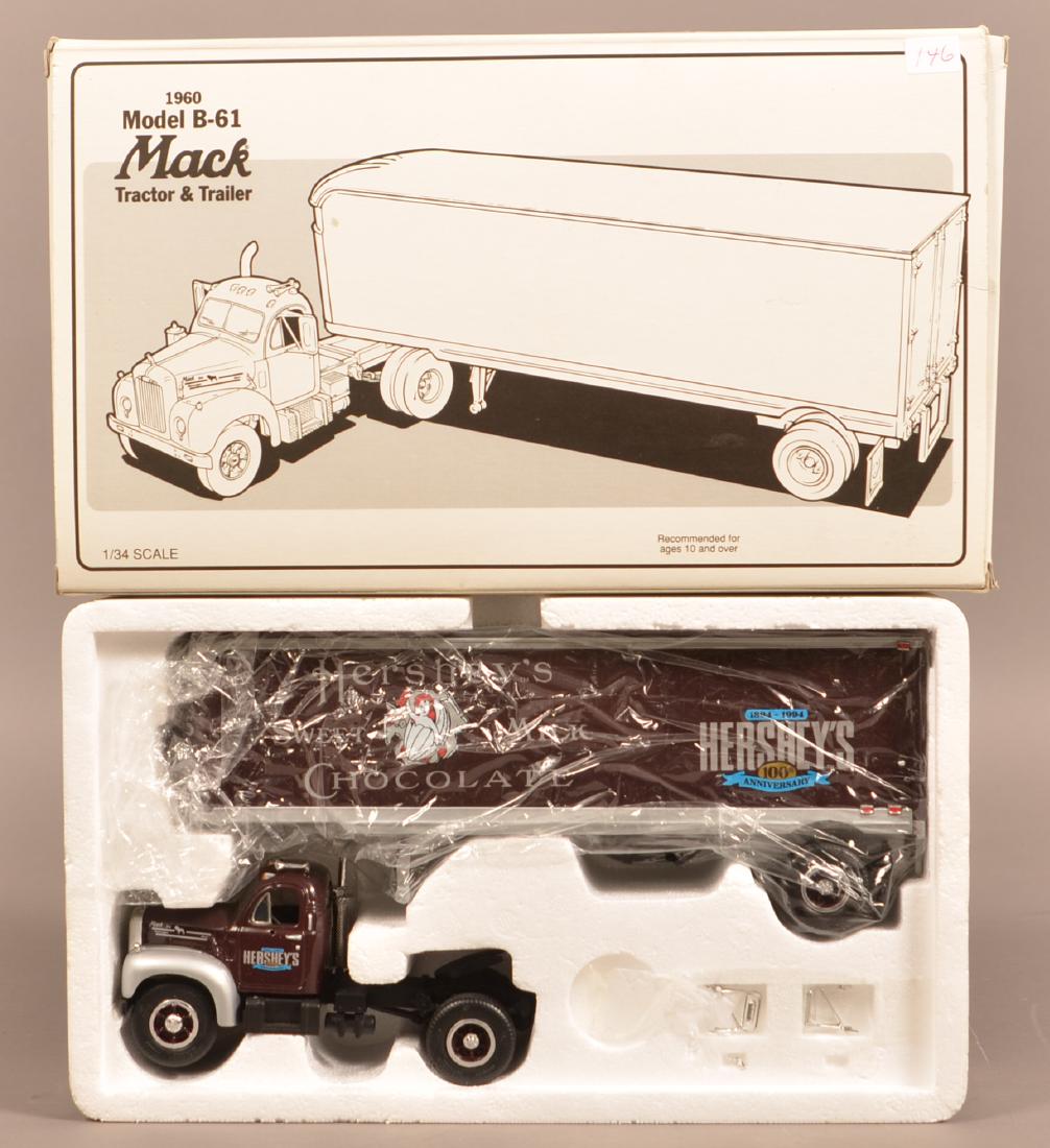 First Gear 1960 Diecast Mack Tractor and Trailer. (1 of 2)