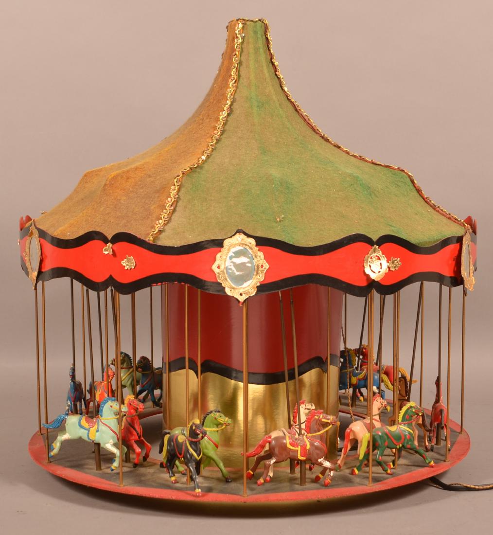 Folk Art Electrified Carousel Toy. (1 of 3)