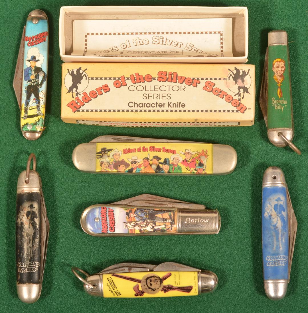 Seven Vintage Cowboy Character Pocket Knives. (1 of 4)