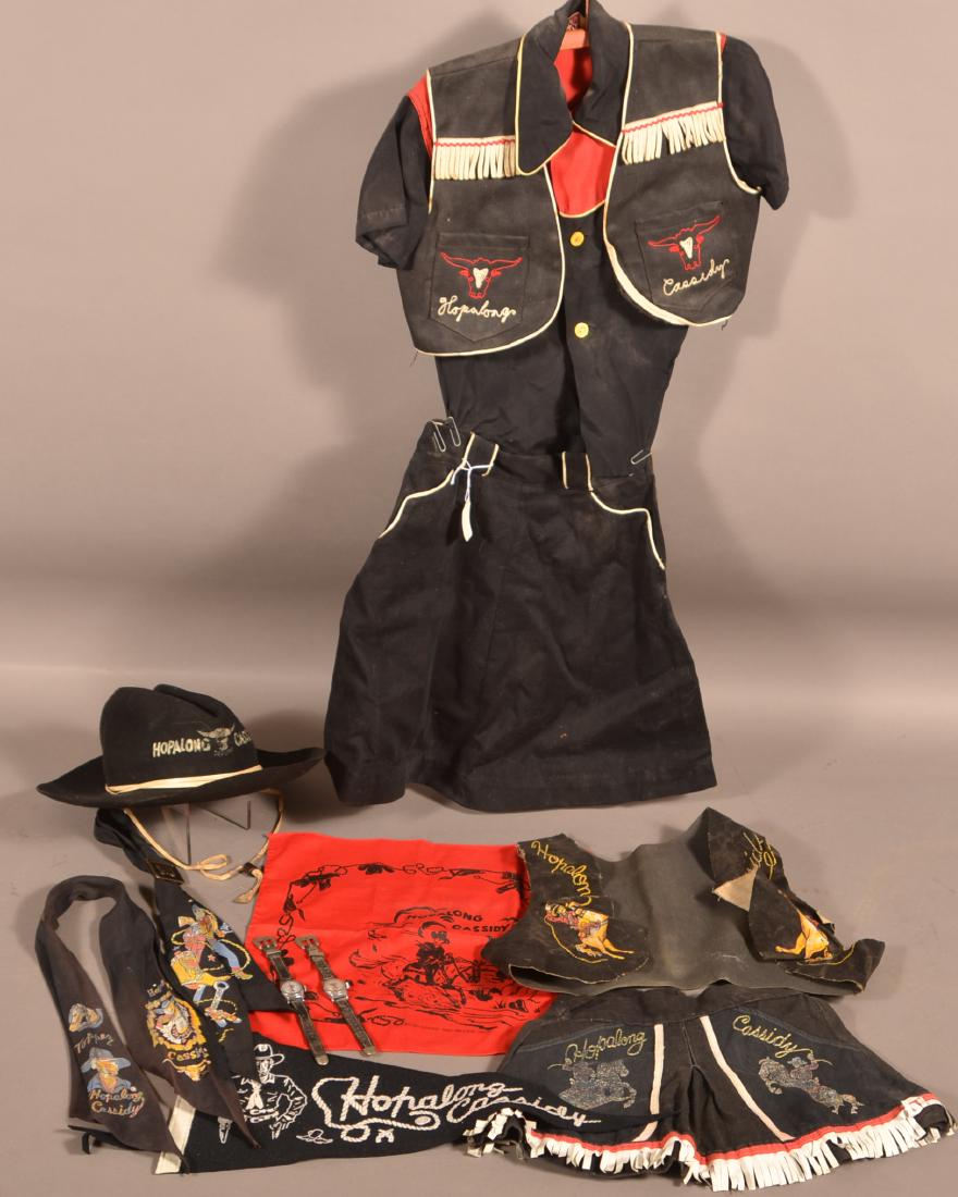 Vintage Hopalong Cassidy Outfits and 2 Watches.: Vintage Hopalong Cassidy Outfits and Two Watches. Condition: Good with wear.