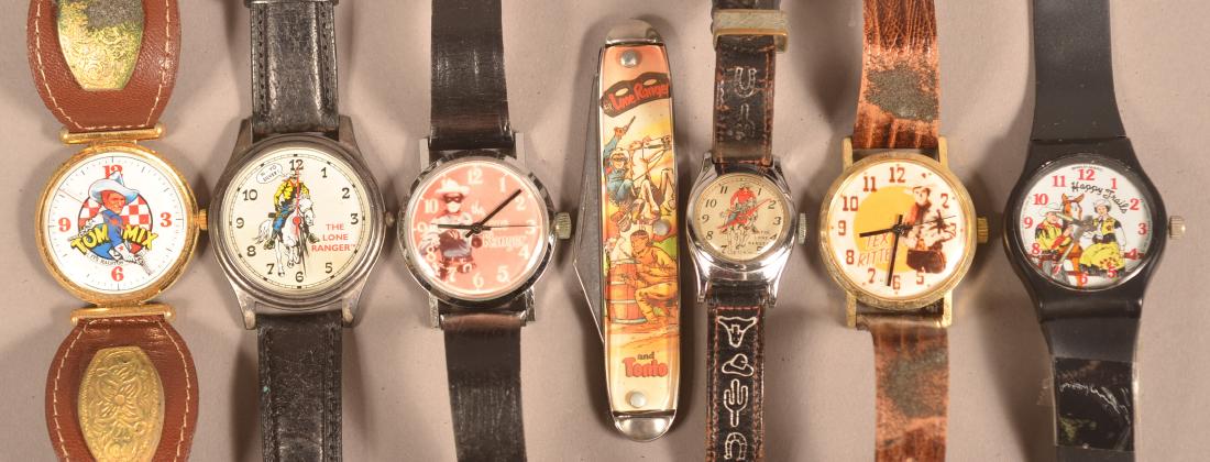 Six Cowboy TV Stars Character Wrist Watches. (1 of 3)