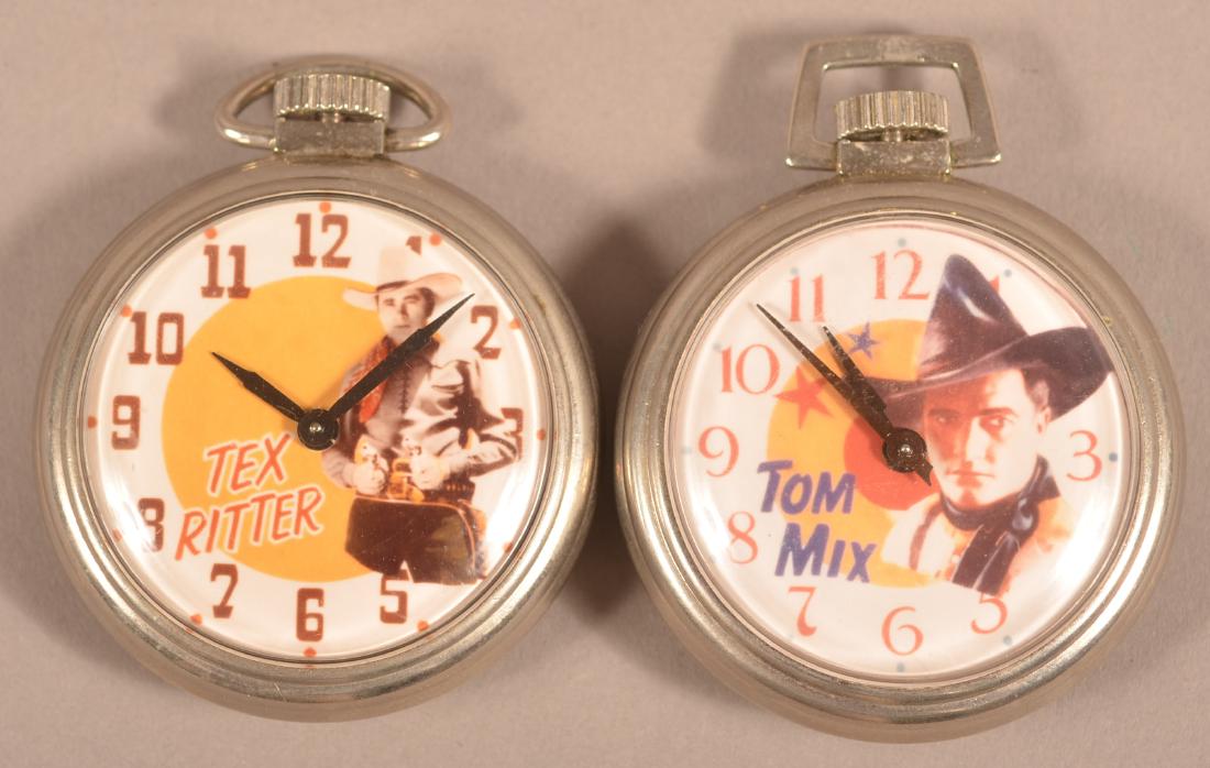 Tex Ritter and Tom Mix Cowboy Pocket Watches. (1 of 3)