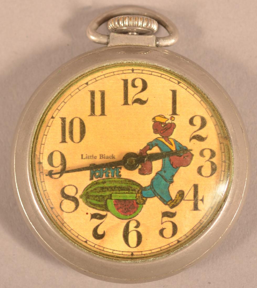 Rare Vintage Little Black Popeye Pocket Watch. (1 of 3)