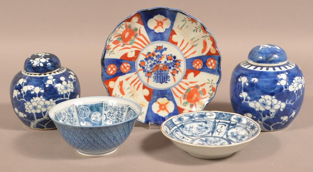 Lot of Antique Oriental Porcelain.: Lot of Antique Oriental Porcelain. Imari plate measures 8-1/2" diam. Condition: Very good.