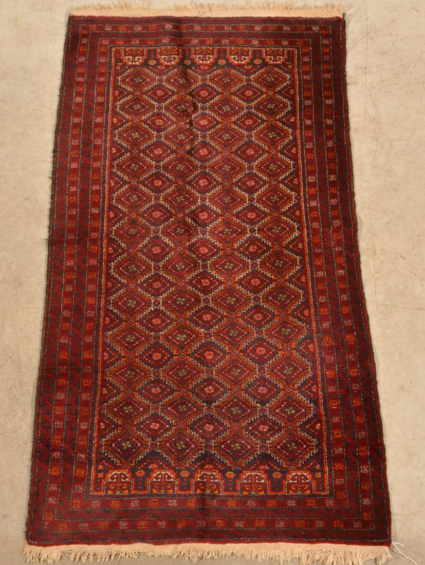 Vintage Bokhara Pattern Oriental Area Rug.: Vintage Bokhara Pattern Oriental Area Rug. 2'11" x 5'6". Condition: Good with minor wear.