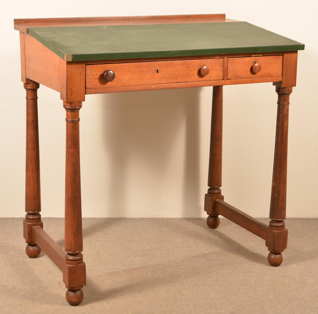 Antique Federal Style Walnut Drafting Desk.: Antique Federal Style Walnut Drafting Desk. 49-1/2"h. x 48"w. x 30-1/2"d. Condition: Good with minor wear.