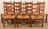 Set of Seven Rush Seat Ladder-back Sidechairs.