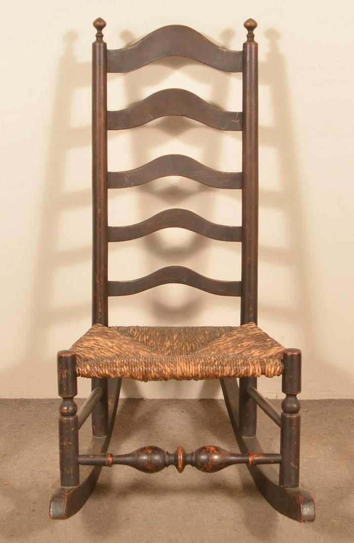 For Auction Delaware Valley Five Slat Ladderback Rocking Chair