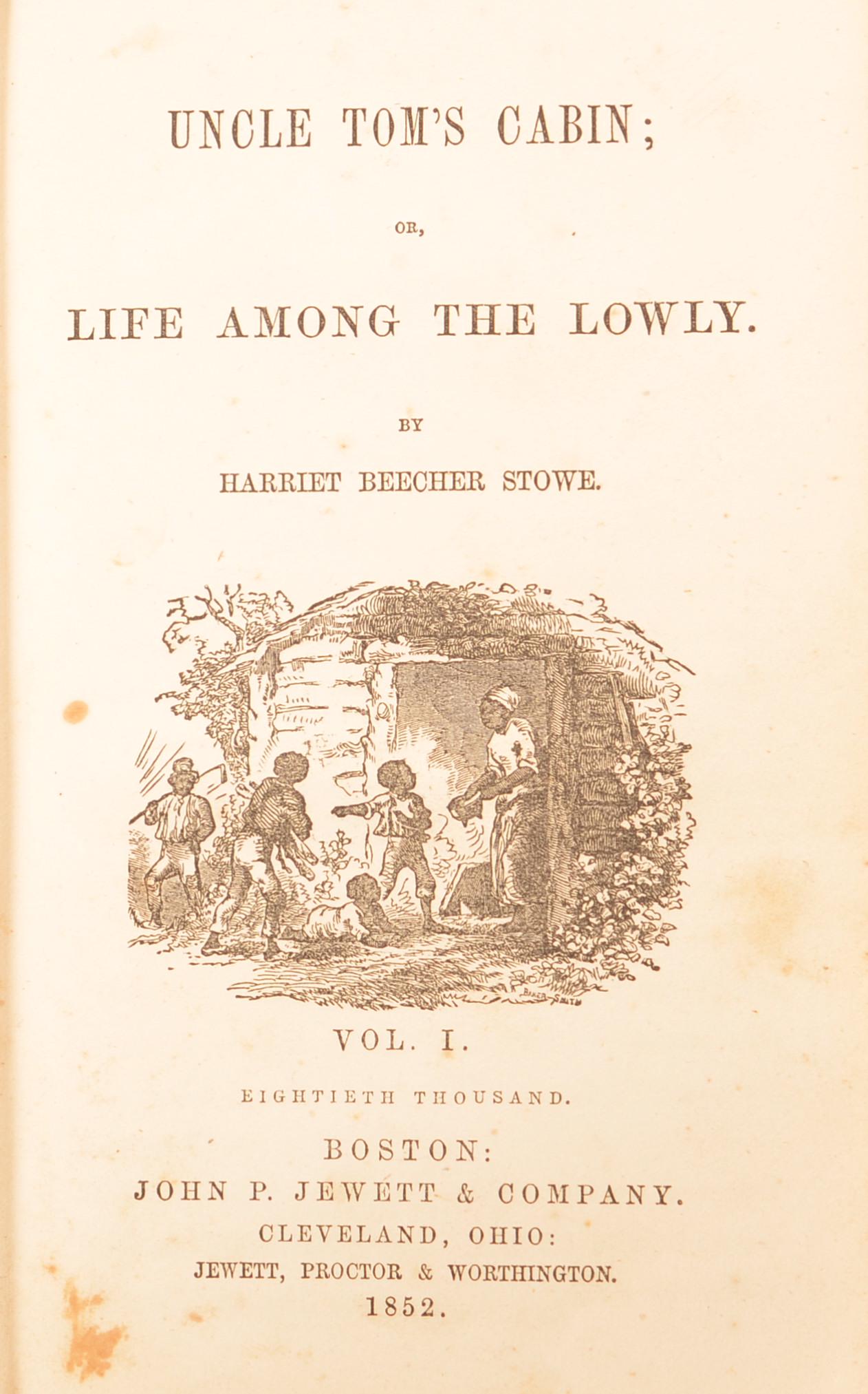For Auction 1852 First Edition Uncle Tom S Cabin 2 Volumes 10
