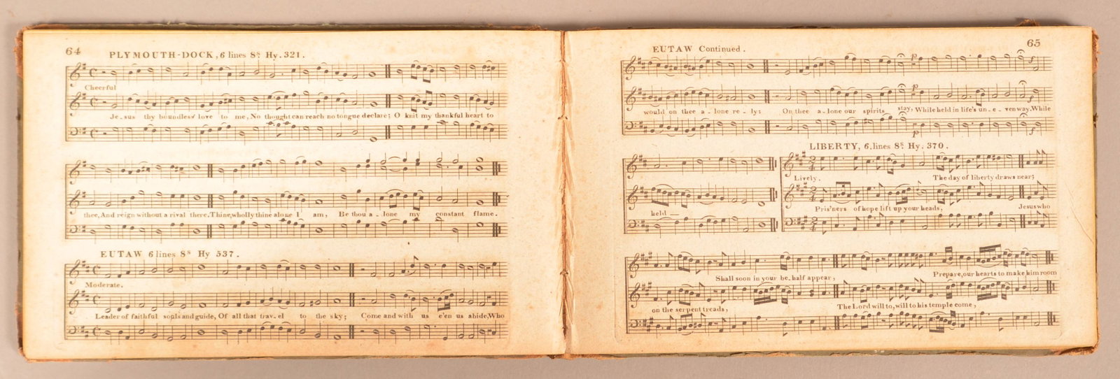 1820s Oblong Methodist Hymn Book David's Harp.: 1820s Oblong Methodist Hymn Book David's Harp. Scarce 1820s oblong hymn book for the Methodist Church. Lacks the title leaf, which was: (David's Harp. A Selection of Tunes in Three & Four Parts Adapte