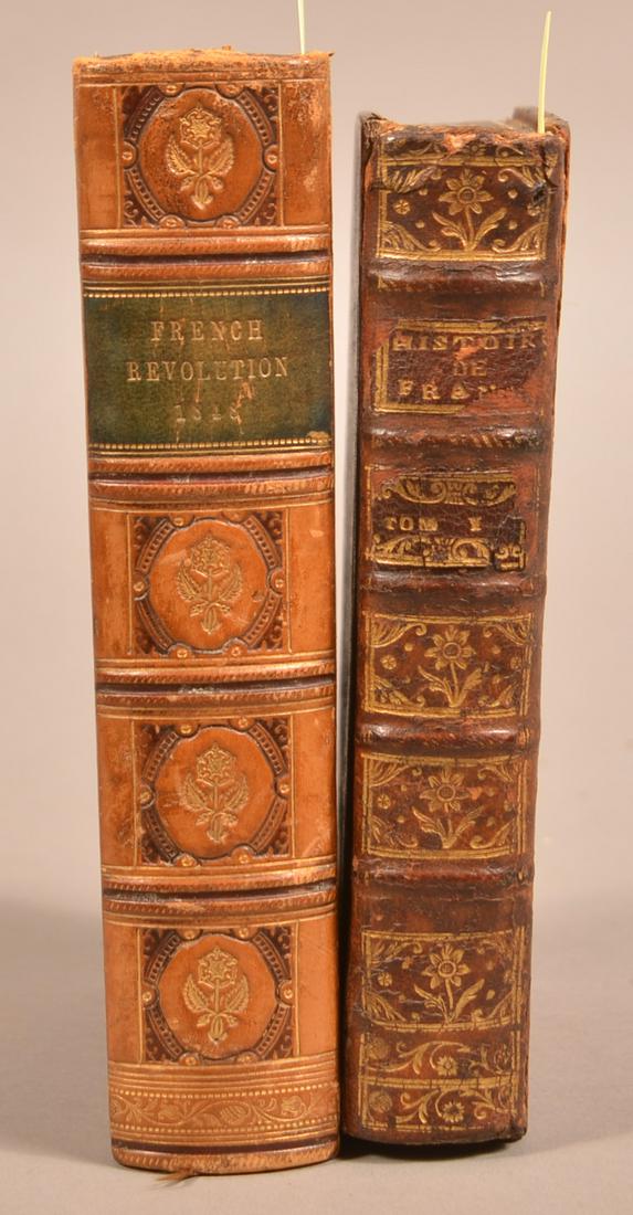 1848 History of French Revolution + Book Safe: History of French Revolution of 1848 + Book Safe: Lamartine. History of the French Revolution of 1848. London 1852. 8vo. 1/4 leather over marbled boards. + A "book safe" -- hidden compartment carved o