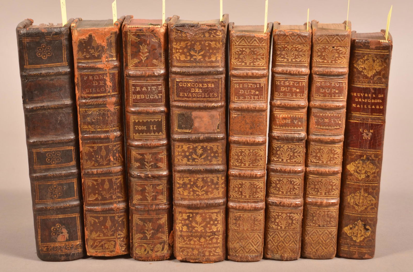Eight 18th c French Books Odd Volumes (1 of 6)