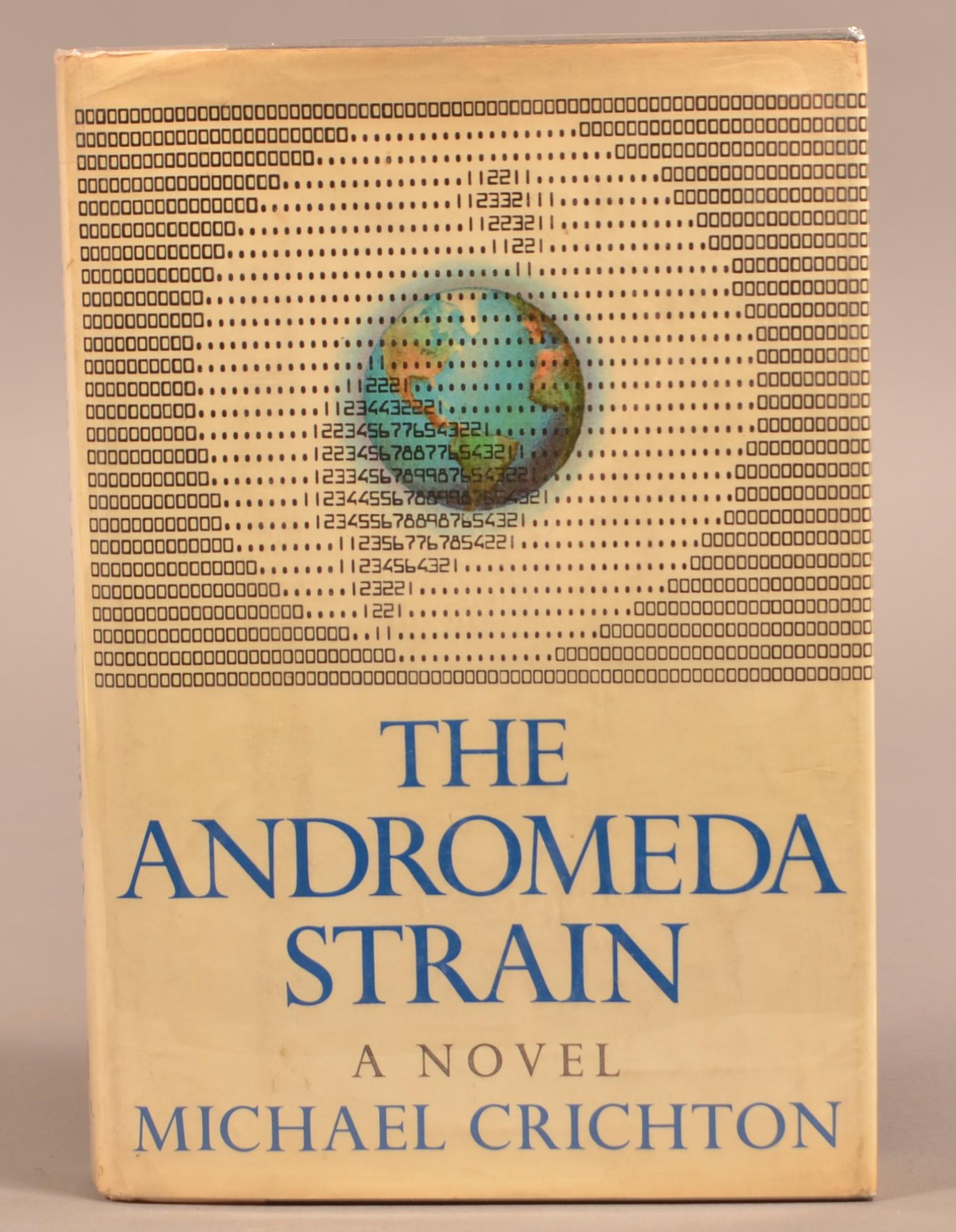 Michael Crichton The Andromeda Strain 1st Ed: Michael Crichton. The Andromeda Strain. NY: Knopf, 1969. Stated 1st edition. VG in VG Dust jacket. Condition: Very good.