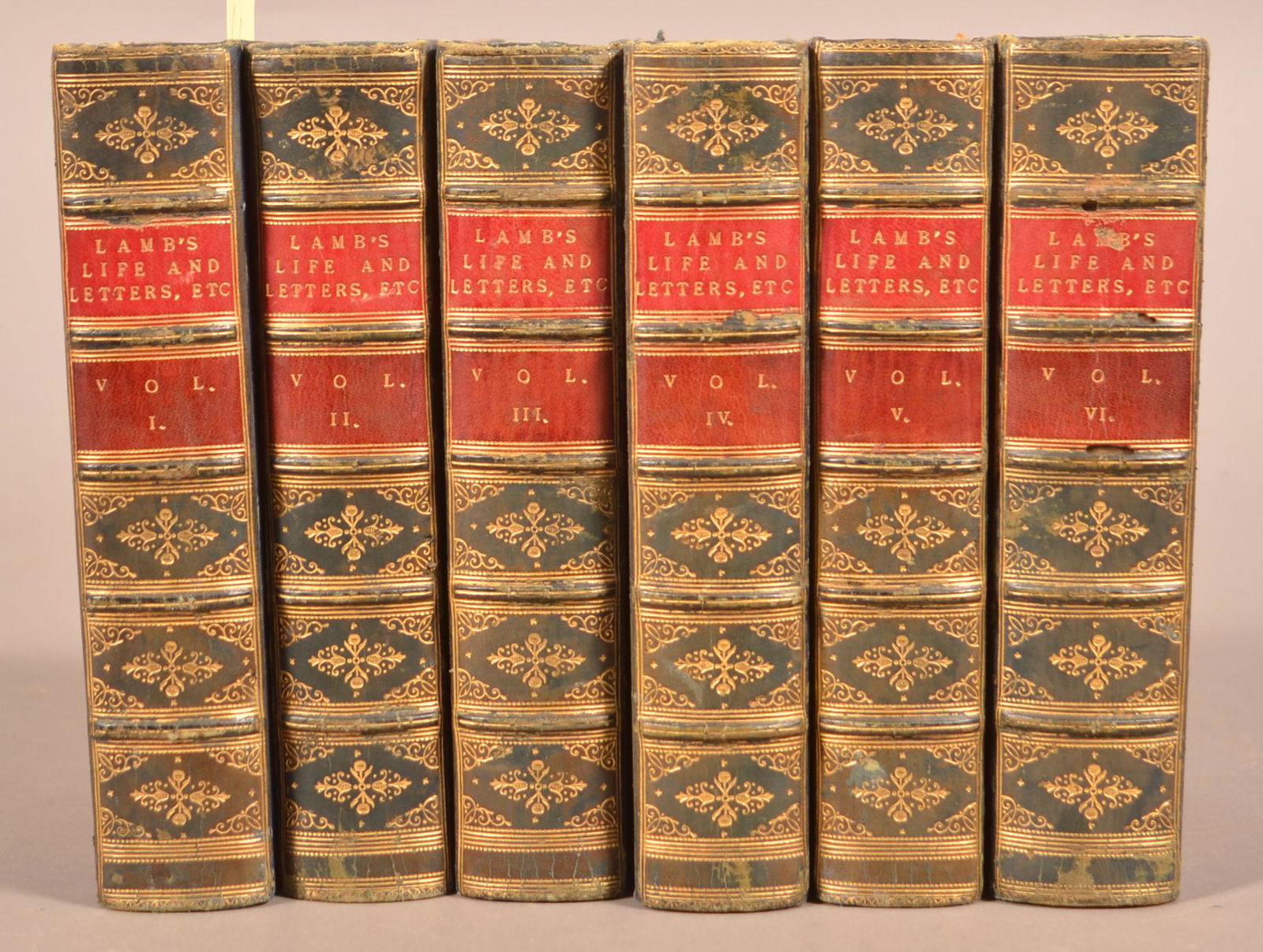 6 Volume Life Letters of Charles Lamb Leather (1 of 3)