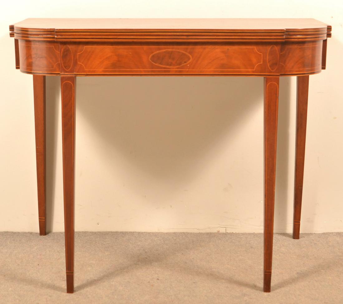 American Hepplewhite Mahogany Game Table. (1 of 3)