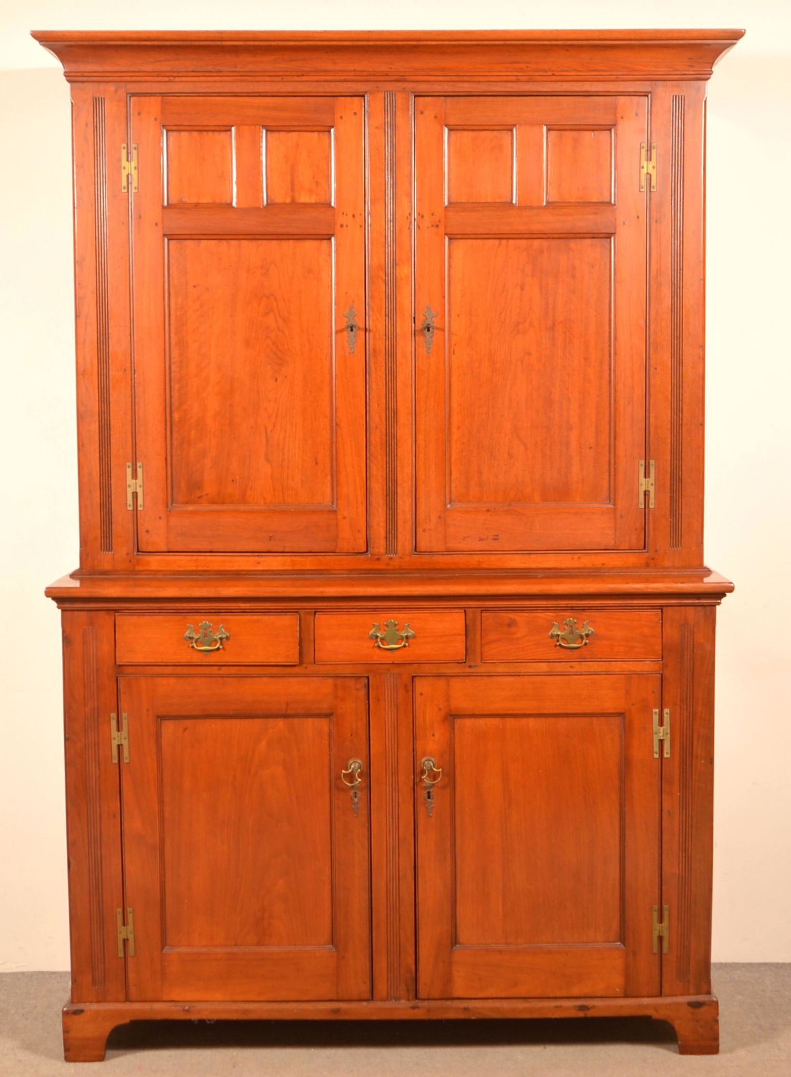 PA Federal Walnut Blind Door Dutch Cupboard. (1 of 5)