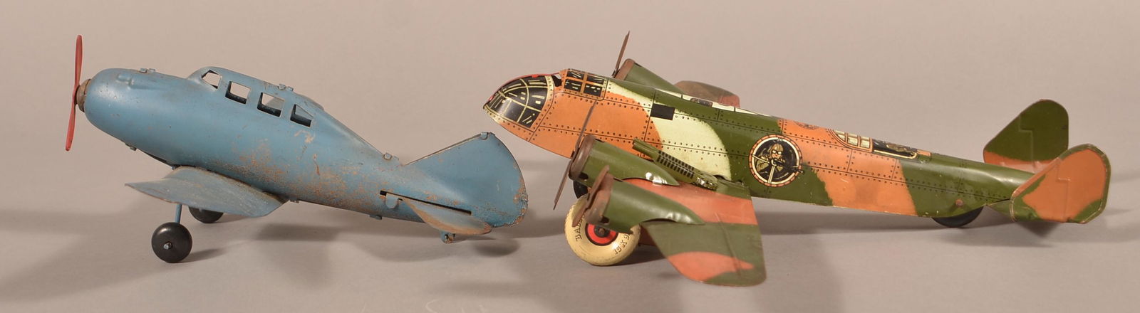 Two Vintage Metal Airplanes. (1 of 3)