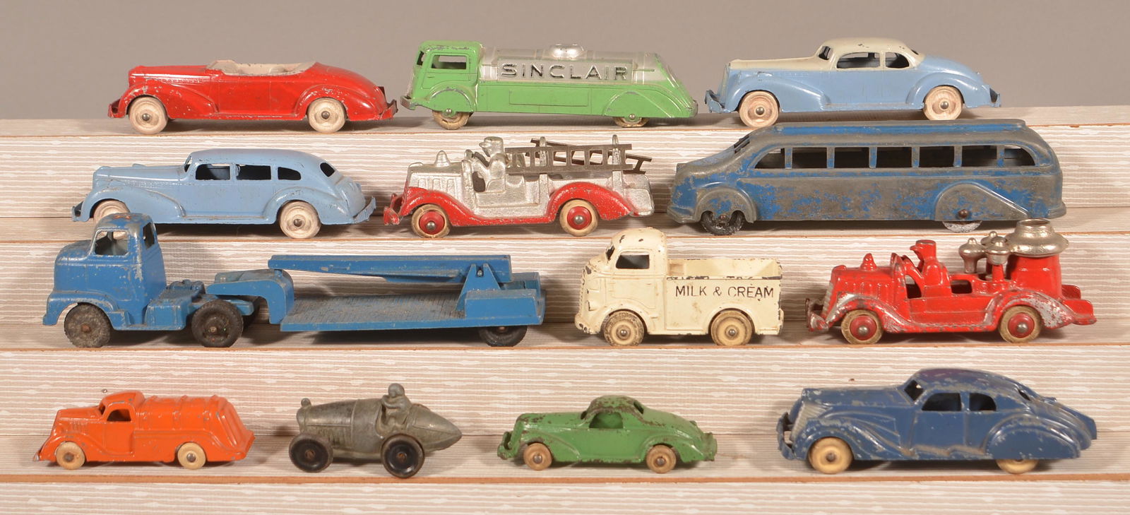 Lot of 13 Vintage Cast Metal Vehicles. (1 of 1)