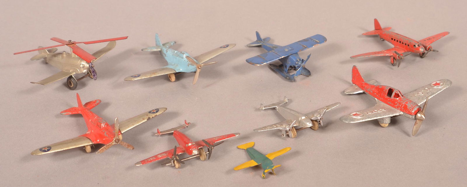 Nine Various Metal Toy Airplanes. (1 of 2)