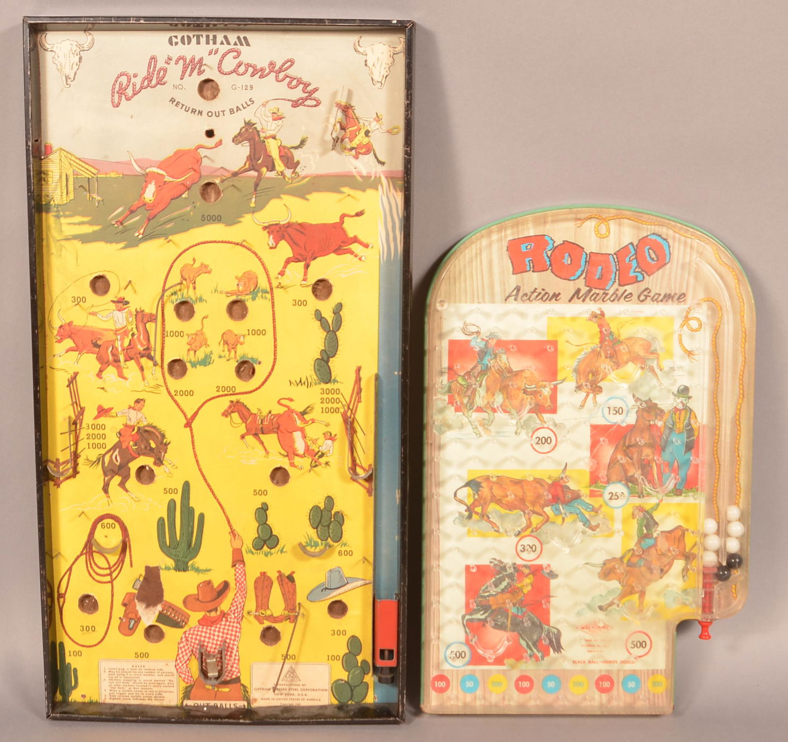 Two Vintage Rodeo Related Pinball Games. (1 of 1)