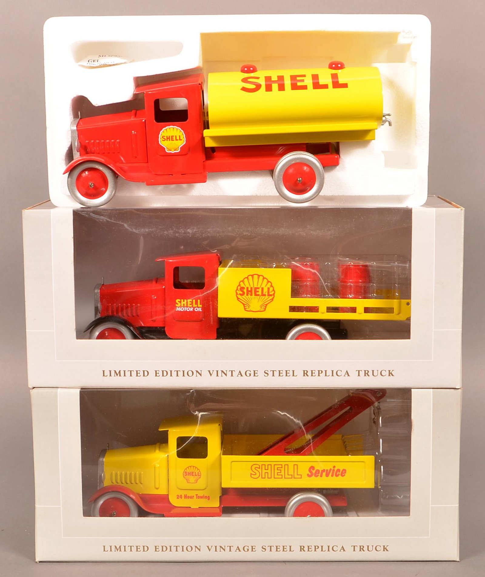 Three Various SpecCast Steel Replica Shell Trucks. (1 of 1)