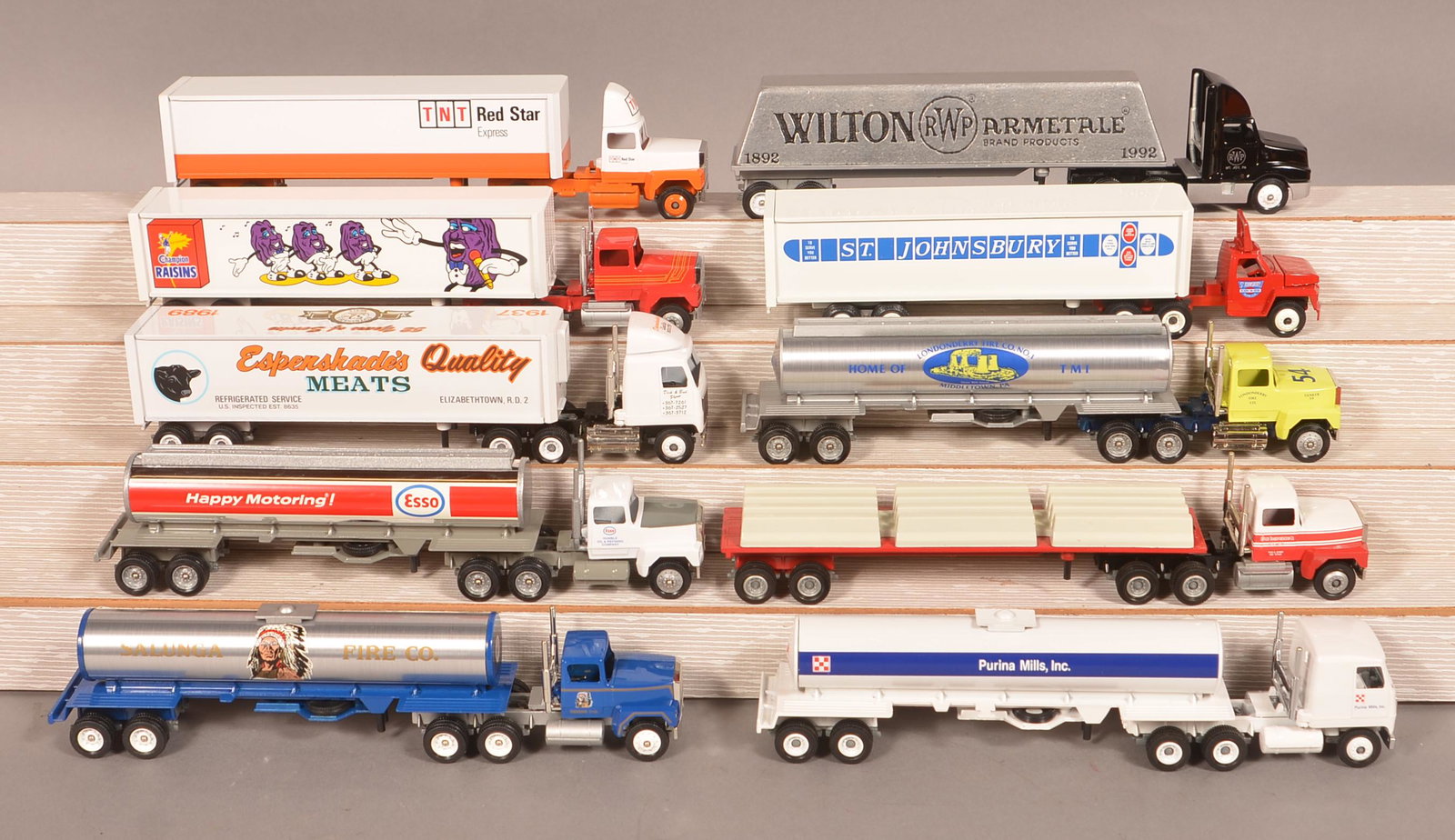 Ten Various Winross Die-cast Advertising Trucks. (1 of 1)