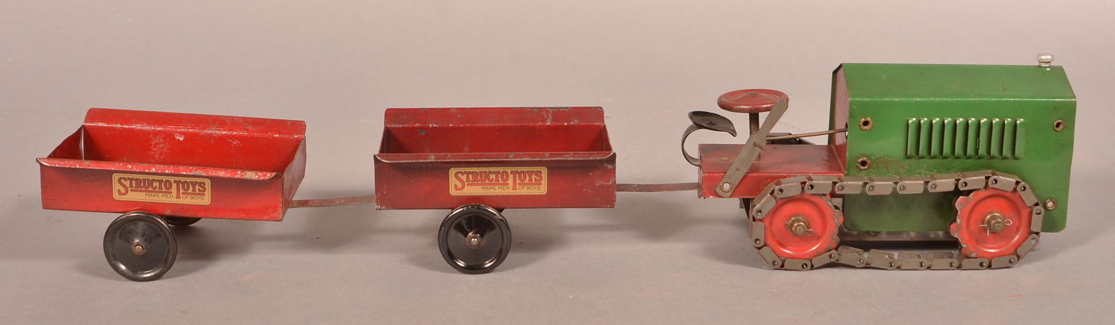 Structo Pressed Steel Clockwork Crawler Tractor Toy. (1 of 3)