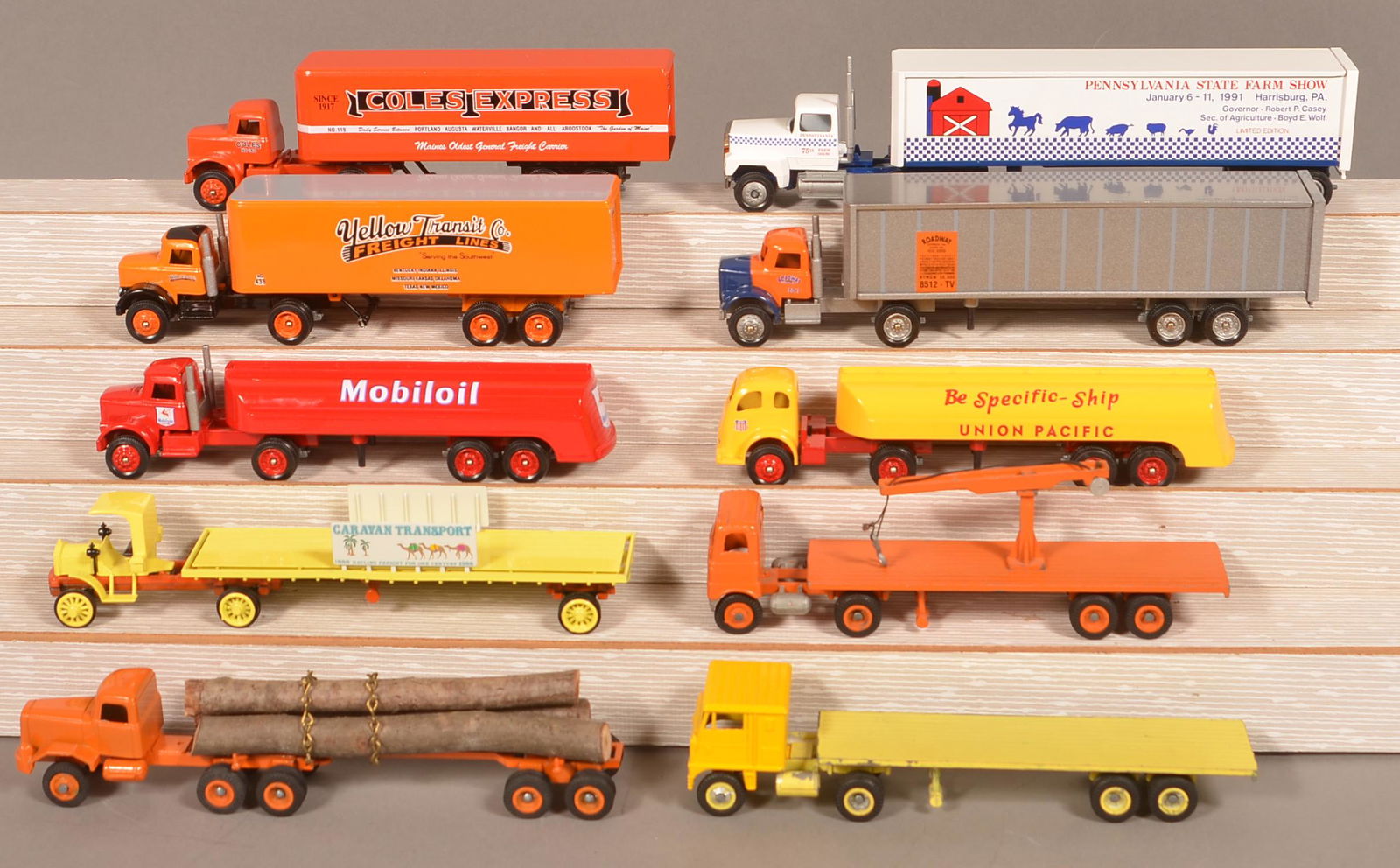 Ten Various Winross Die-cast Advertising Trucks. (1 of 1)