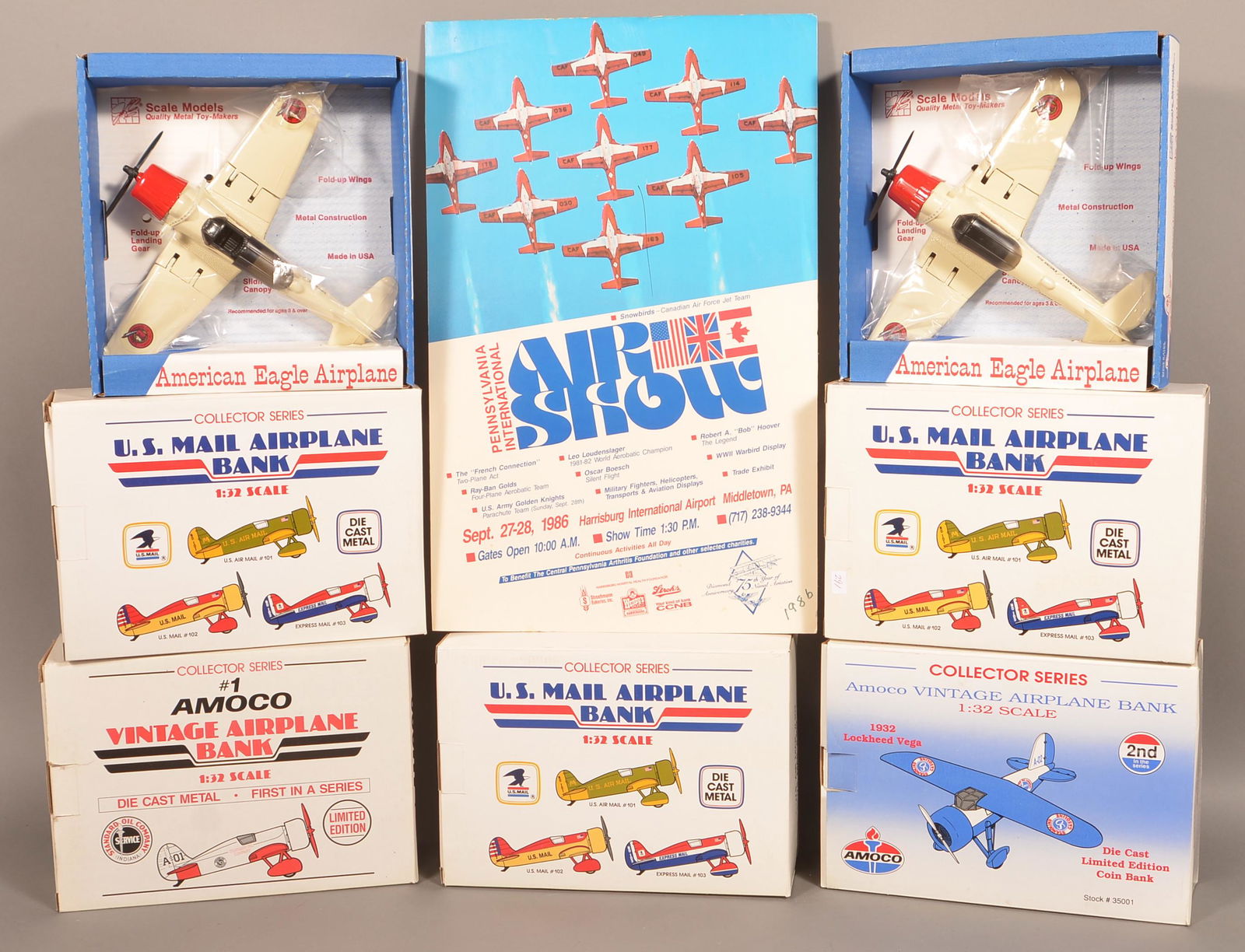 Seven Various Collector's Series Airplane Related Toys. (1 of 1)