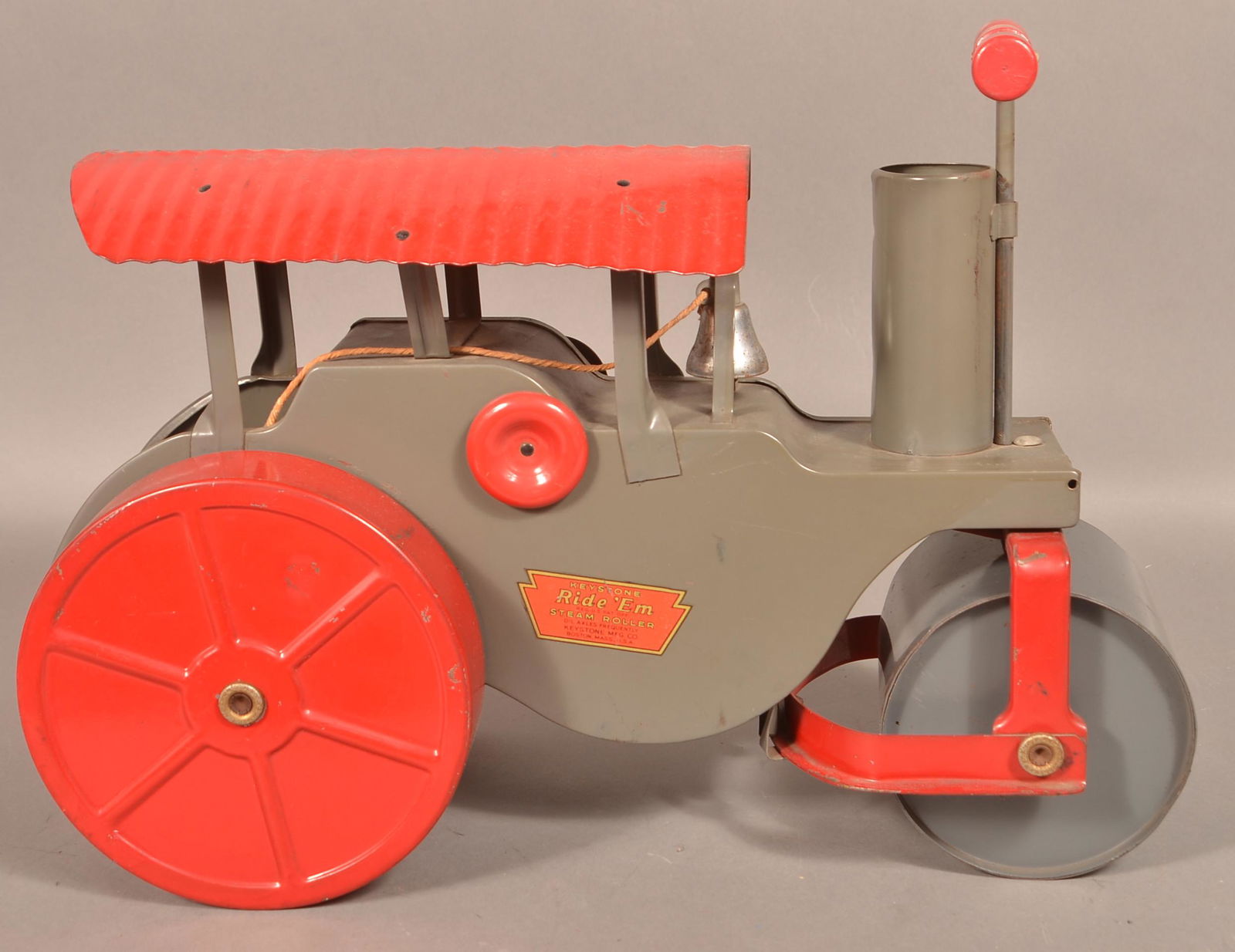 Keystone "Ride 'Em" Pressed Steel Steam Roller Toy. (1 of 3)