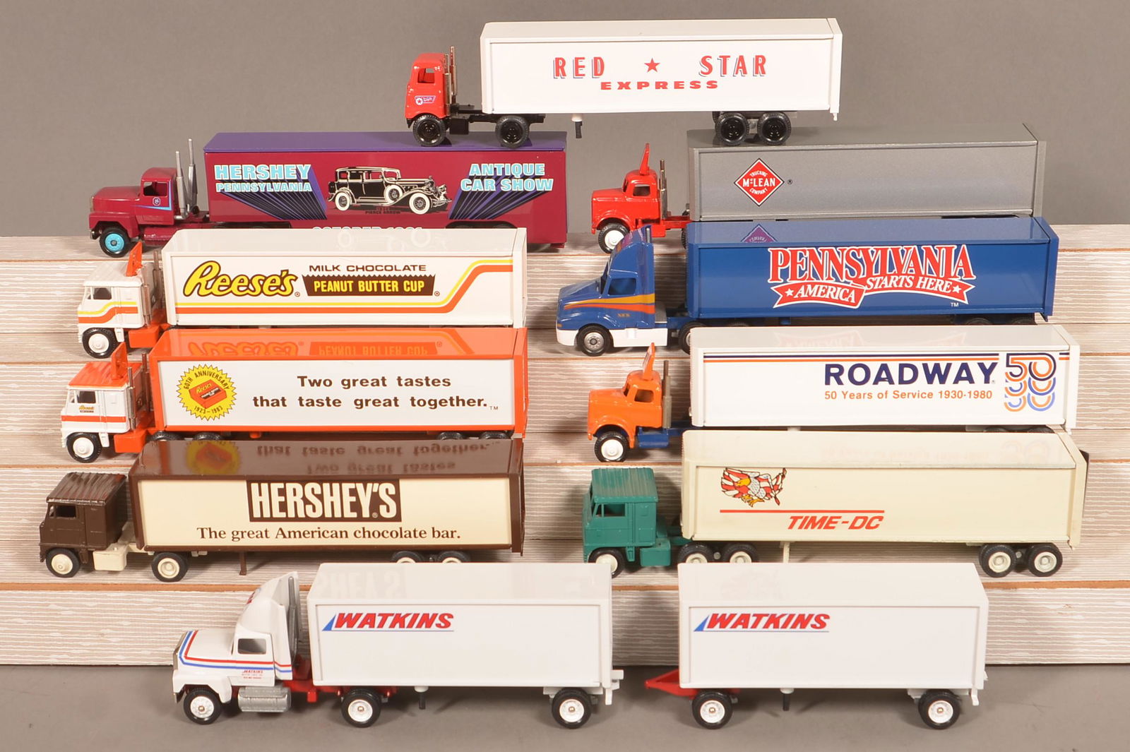Ten Various Winross Die-cast Advertising Trucks. (1 of 1)