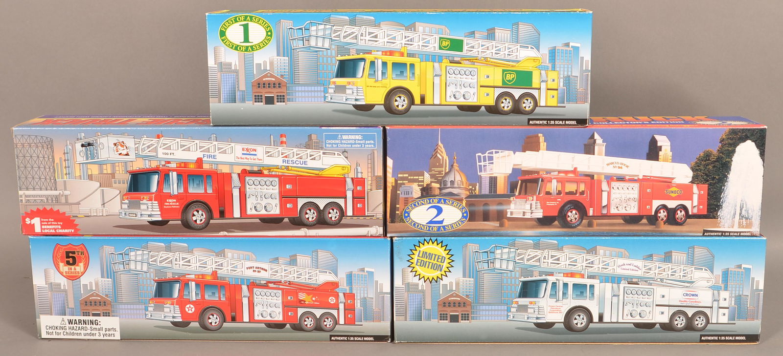 Five Various Pressed Steel Fire Trucks. (1 of 2)